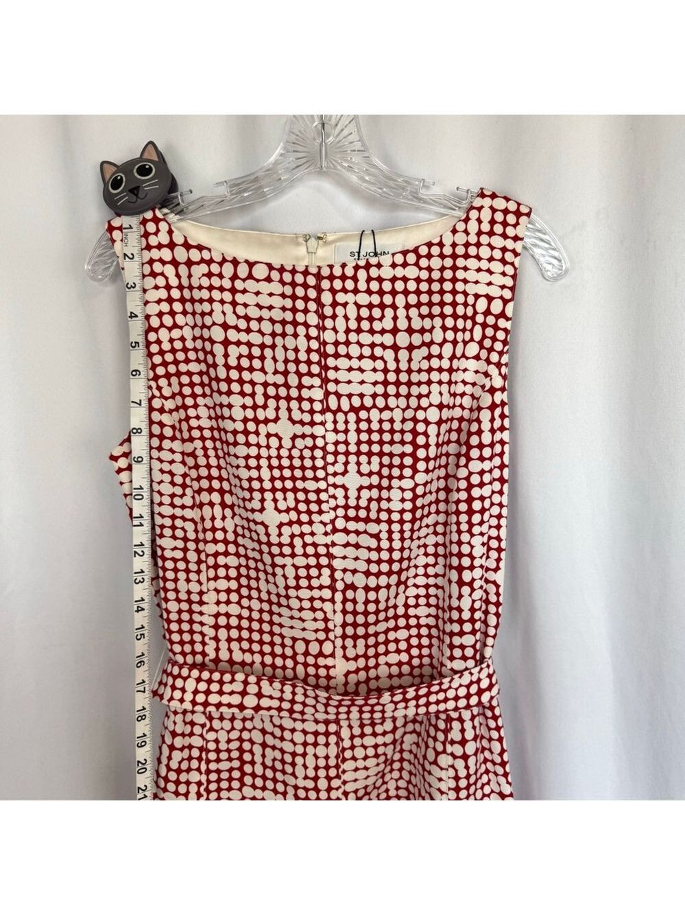 St. John Collection MidiDress Women's 10 Fit & Flare Red & White Sleeveless - Picture 8 of 13